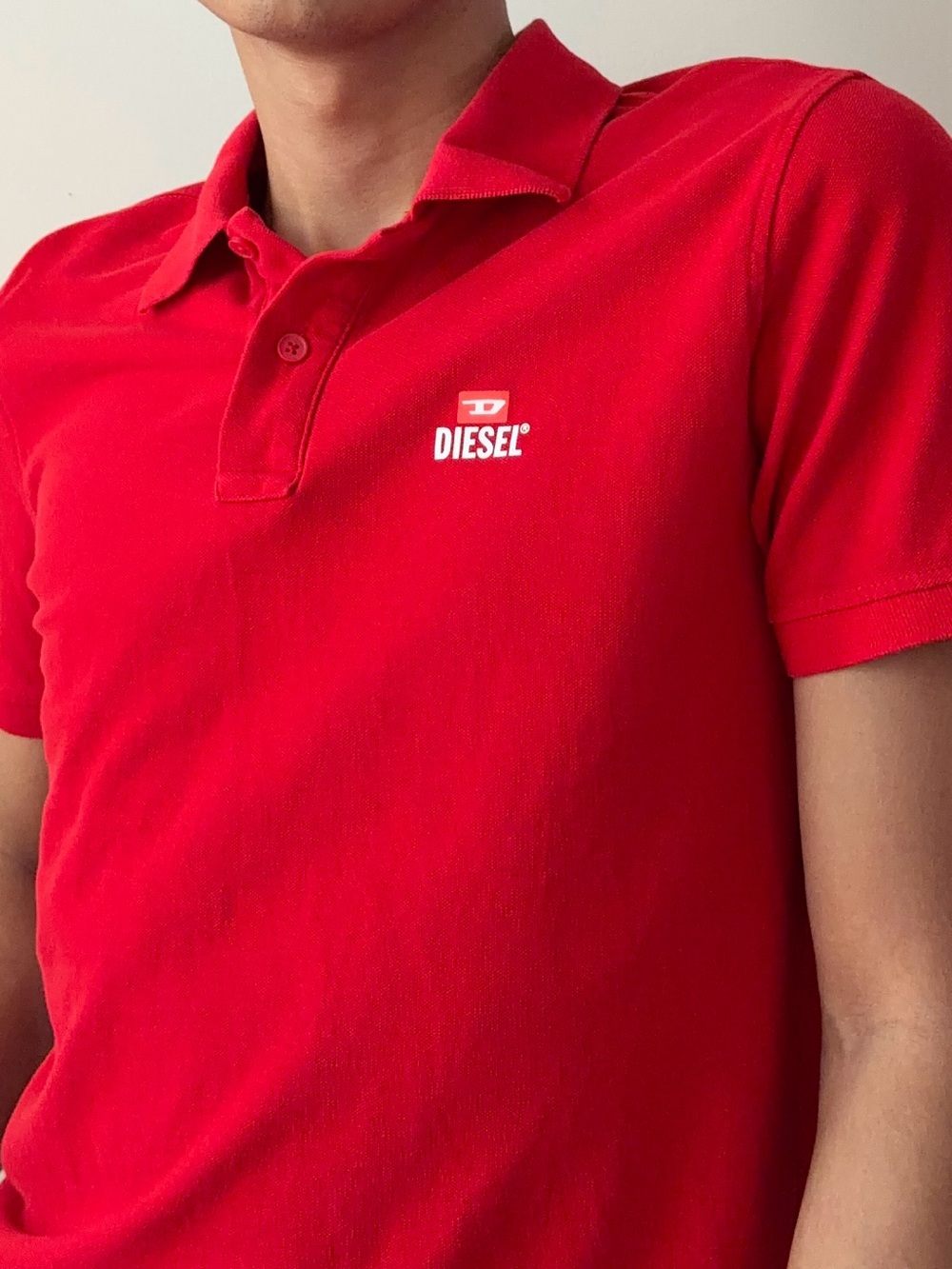 Diesel Red Short-Sleeve Polo